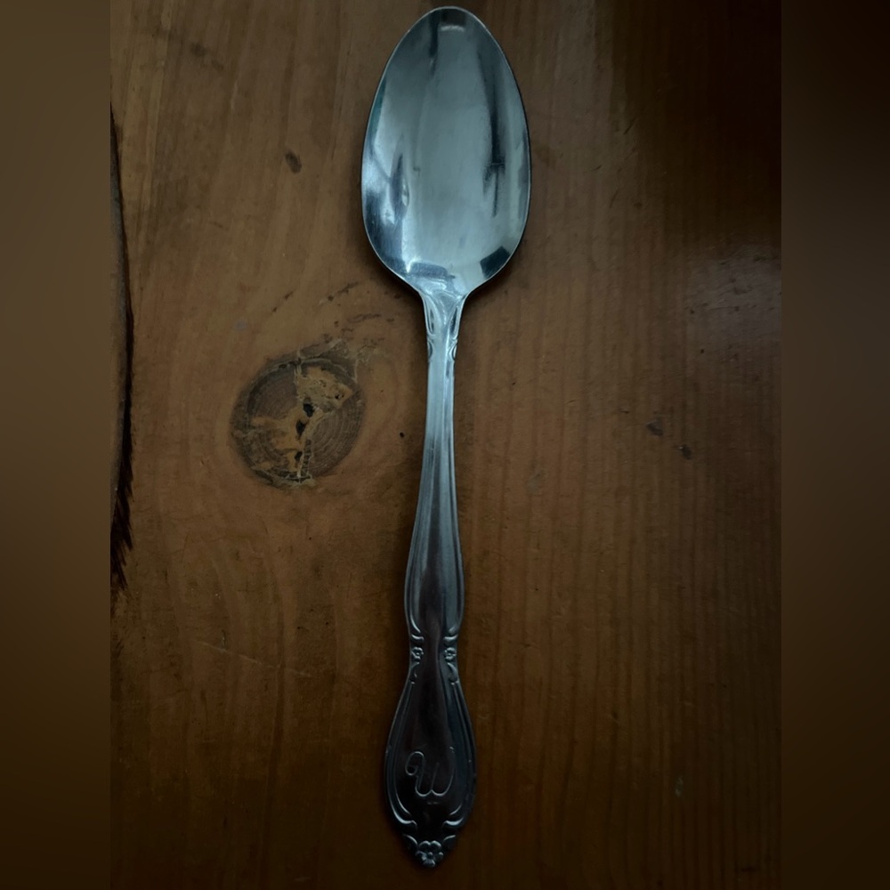 custom craft stainless steel flatware Soup Spoon With a W engraved 6 In